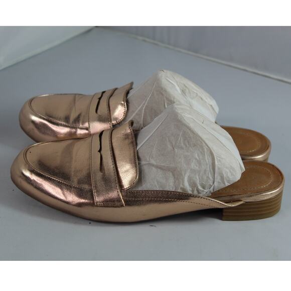 Catherine's penny loafer mules metallic rose gold size 10 wide width - Picture 3 of 6